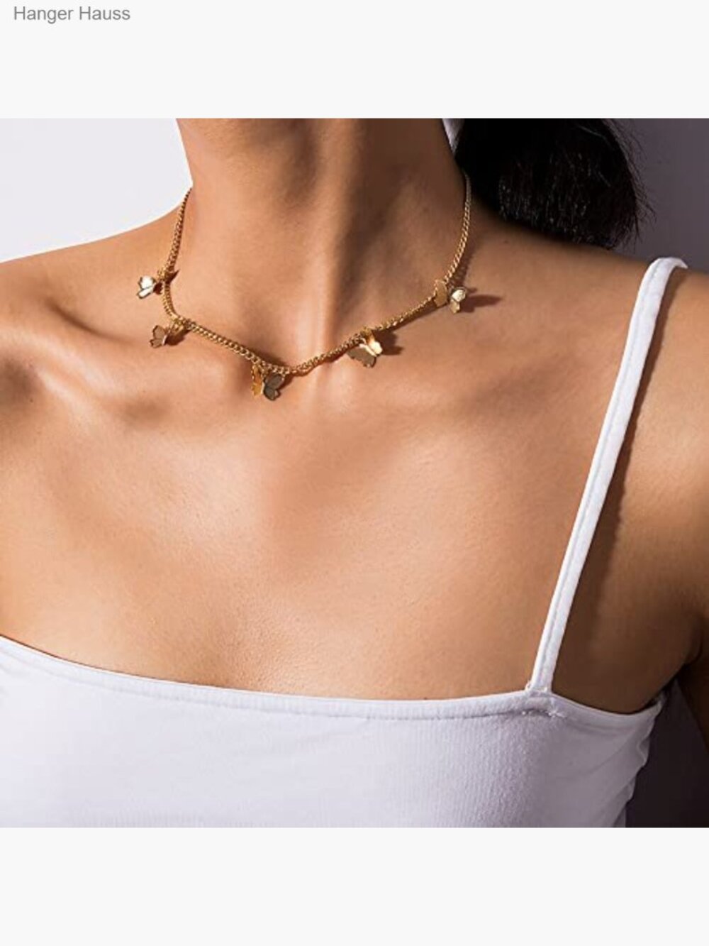 Dainty Gold Butterfly Bow Choker Necklace for Women - Picture 2 of 7